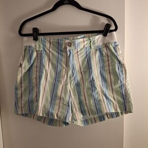 Fresh Striped Green and Blue Women's Shorts